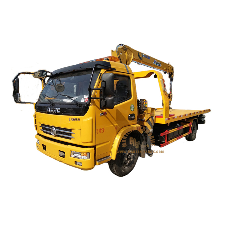 Dongfeng 5ton Wrecker Tow Truck With 3.2ton Crane