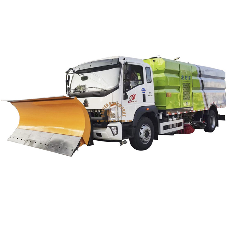 Howo 4x2 10 Tons Raod Cleaning Truck With Snow Plow
